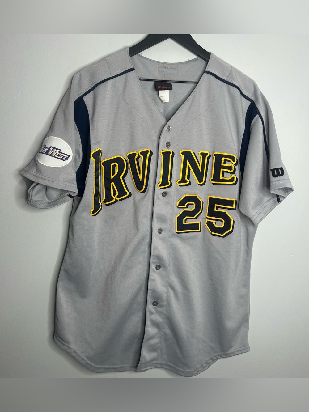UC Irvine Anteaters Jersey Mens 46 Wilson Grey Baseball Big West